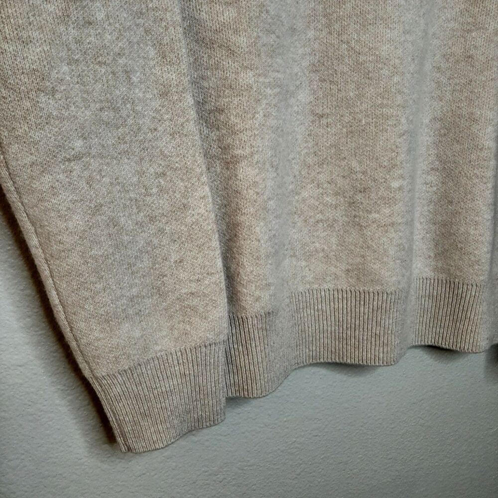 NEW Sweater Beige Women Size M 100% Lamb Wool Long Sleeve Soft Mock Neck - Picture 5 of 12